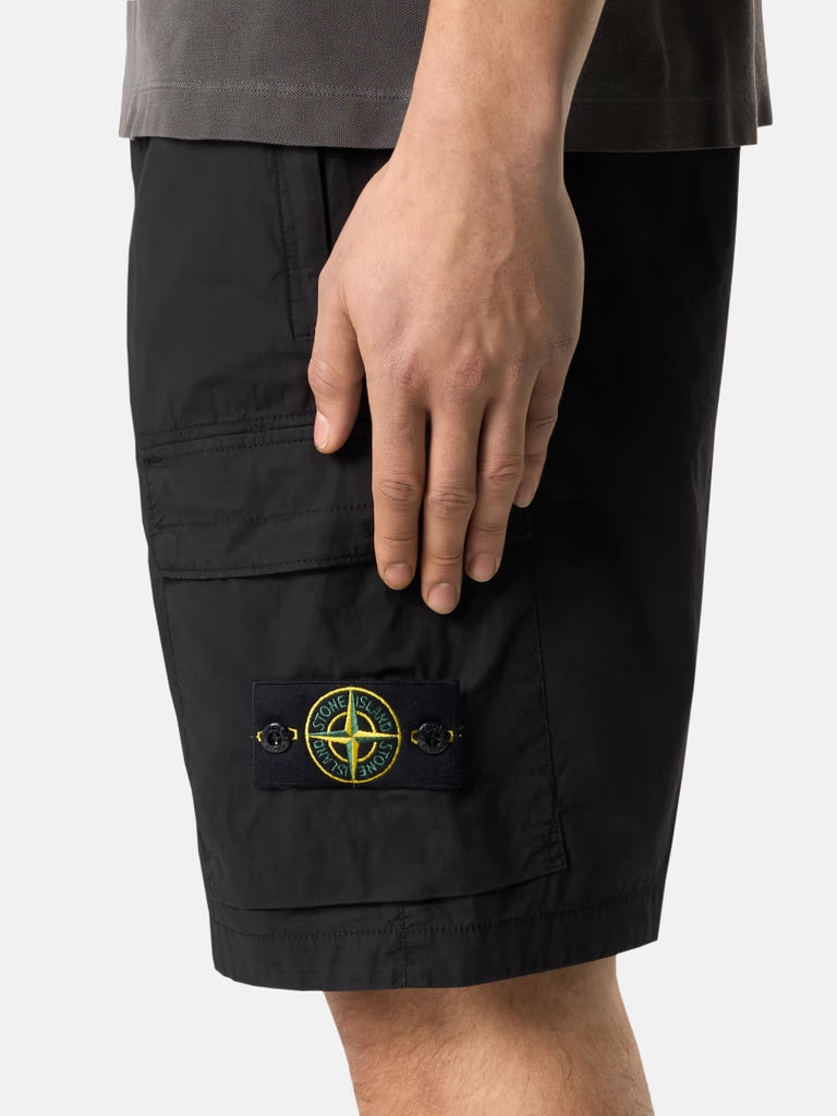Black Cargo Bermuda Shorts
